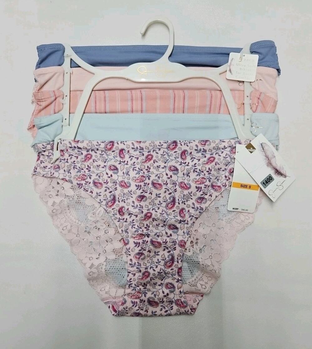 Jessica Simpson Ultra Soft Bikini For Extra Comfort Size Small Multicolor 5pk...